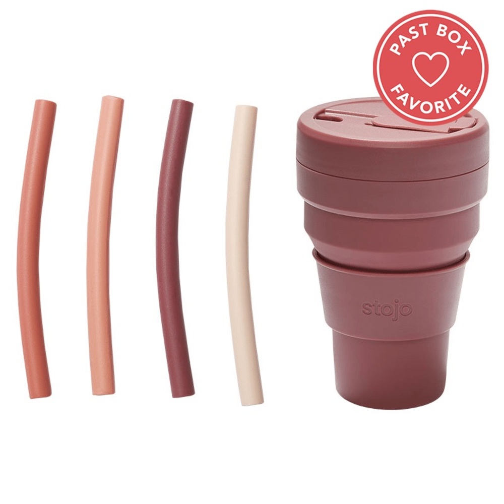Collapsible Cup with 4 Reusable Straws